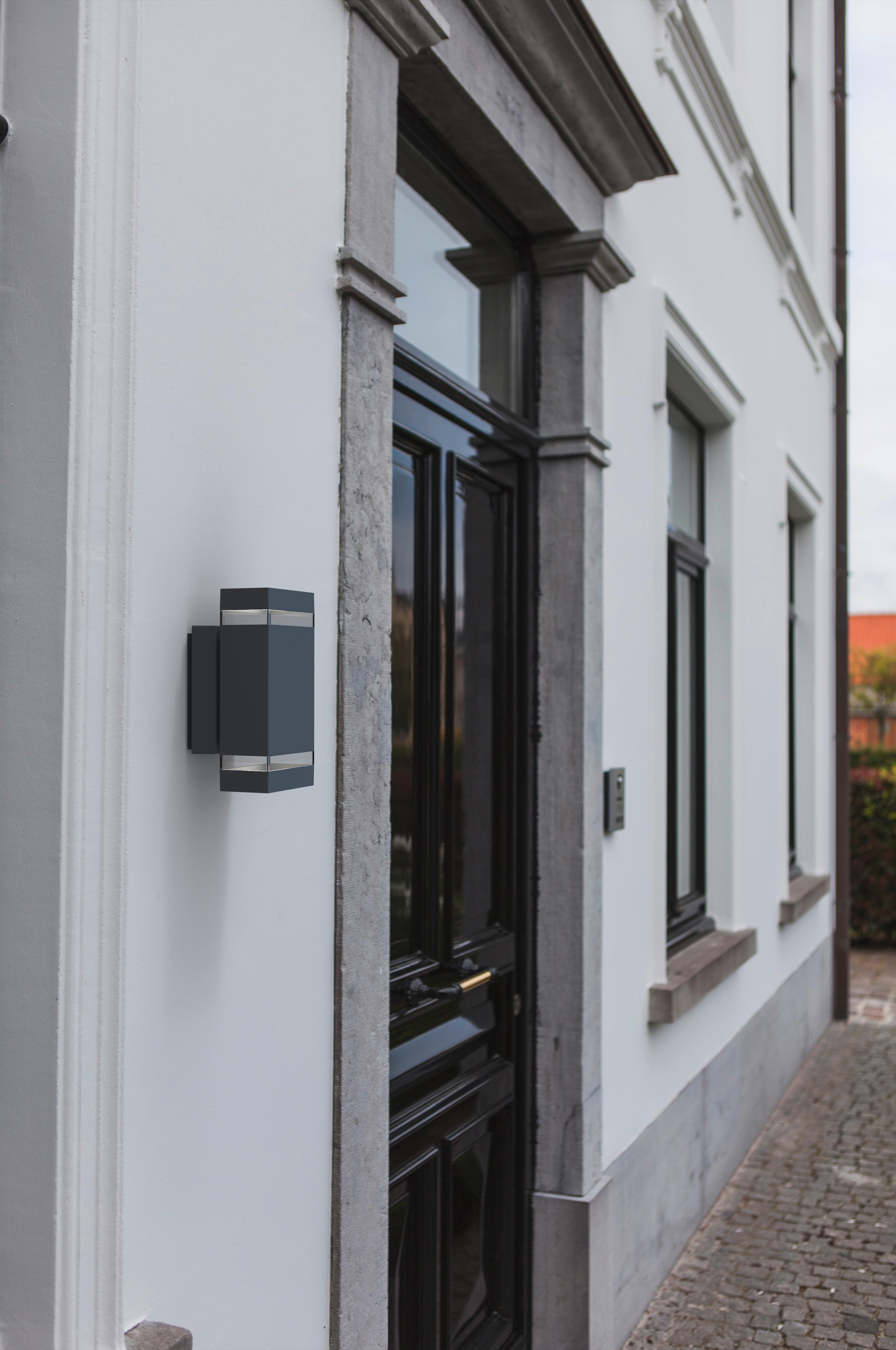 Led Wandleuchte Focus Glas/Aluminium - Klar/Anthrazit, Design, Glas/Metall (23,5cm)