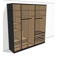 Schwebetürenschrank B: 228cm Ondega Anthrazit/Weiß - Anthrazit/Weiß, KONVENTIONELL, Holzwerkstoff (227,8/242,2/61cm) - Ondega