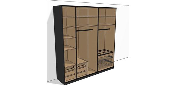 Schwebetürenschrank B: 228cm Ondega Anthrazit/Weiß - Anthrazit/Weiß, KONVENTIONELL, Holzwerkstoff (227,8/242,2/61cm) - Ondega