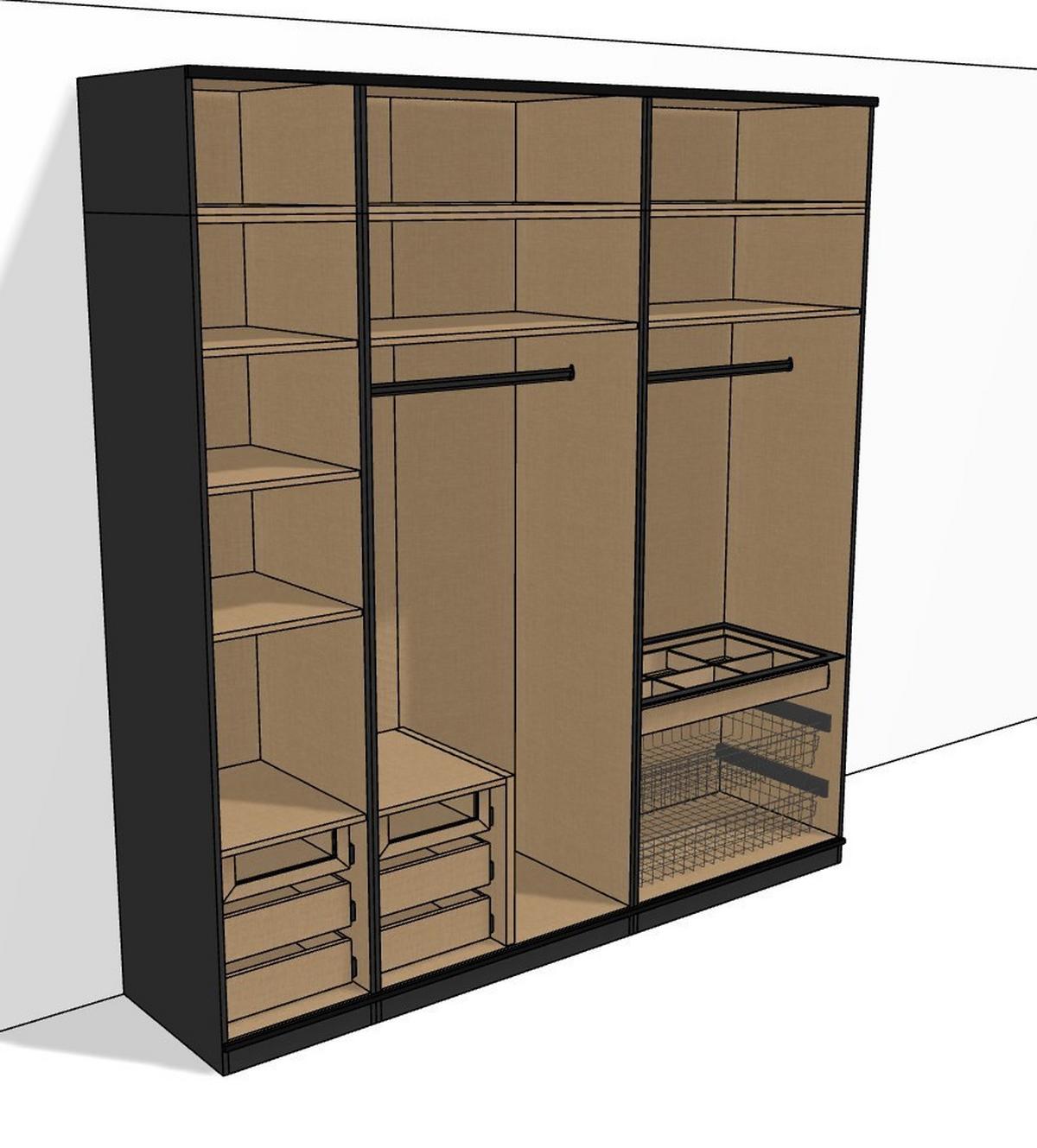 Schwebetürenschrank B: 228cm Ondega Anthrazit/Weiß - Anthrazit/Weiß, KONVENTIONELL, Holzwerkstoff (227,8/242,2/61cm) - Ondega