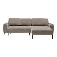 Rohová sedačka CUSTOM, pravá, béžová žinylka - černá/béžová, Moderní, kov/textil (255/164cm) - Mömax