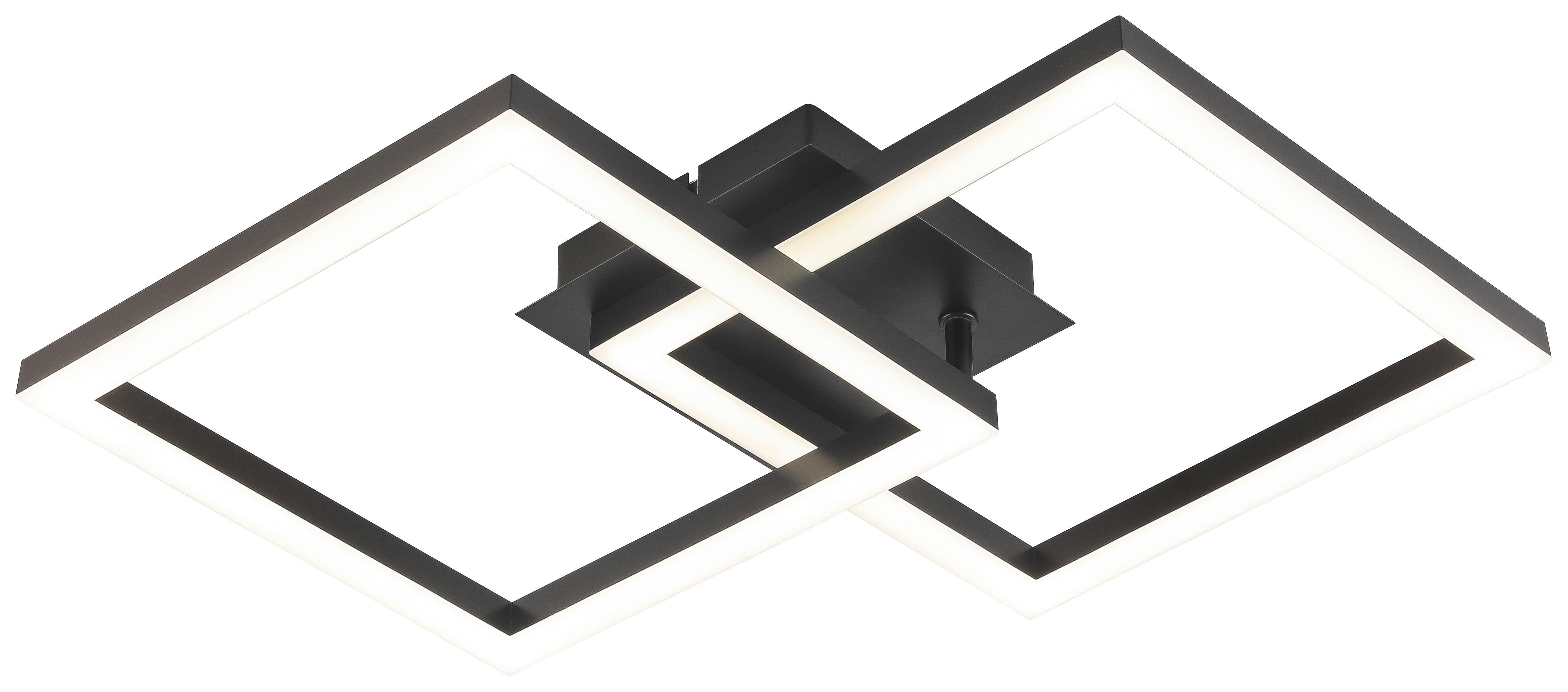 LED-Deckenleuchte Laura L: 53 cm - Schwarz, MODERN, Kunststoff (53/33/7,4cm) - Luca Bessoni