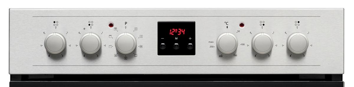 Einbauherd-Set K-62d19im0-Eu B: 59,5 cm Elektro-Glaskeramik - Edelstahlfarben/Schwarz, Basics (59,5/59,5/57,5cm) - Sharp