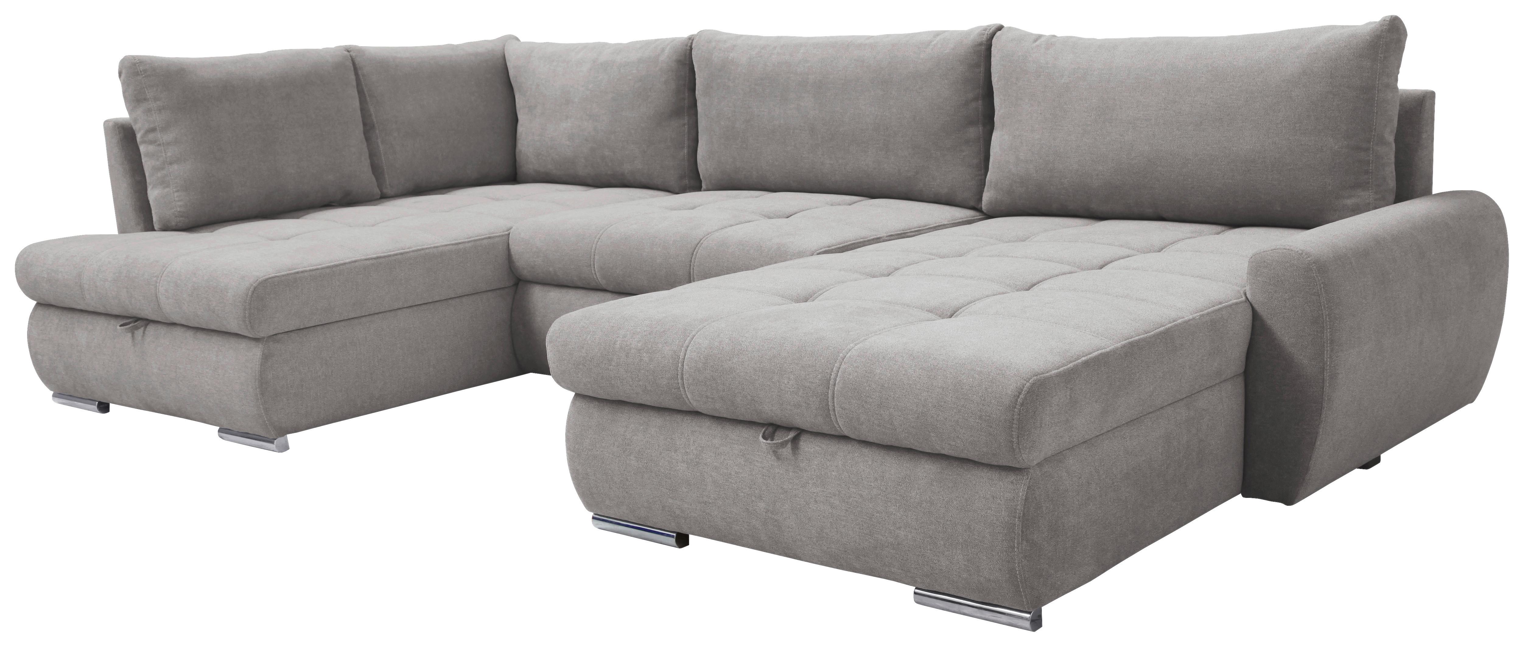 Ecksofa Canion - Chromfarben/Fango, Design, Textil (173/322/174cm) - Livetastic
