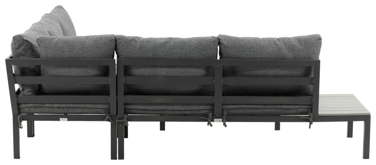 Loungegarnitur Odense - Schwarz, KONVENTIONELL, Metall (133/167cm) - Gardenson