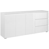 Sideboard Capetown Weiß HG B: 179 cm - Weiß Hochglanz/Silberfarben, Trend, Holzwerkstoff (179/80,5/40cm)
