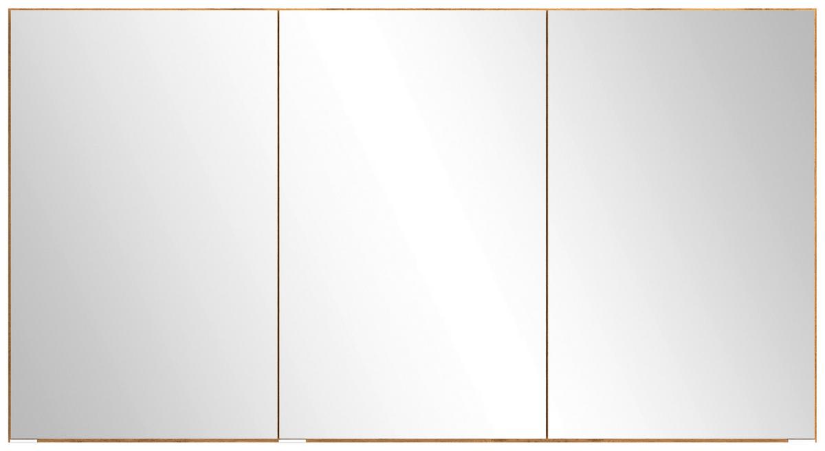 Spiegelschrank Arosa 3 Spiegeltüren 120x64 Cm - Eiche Wotan, MODERN, Glas/Holzwerkstoff (120/64/20cm) - Held