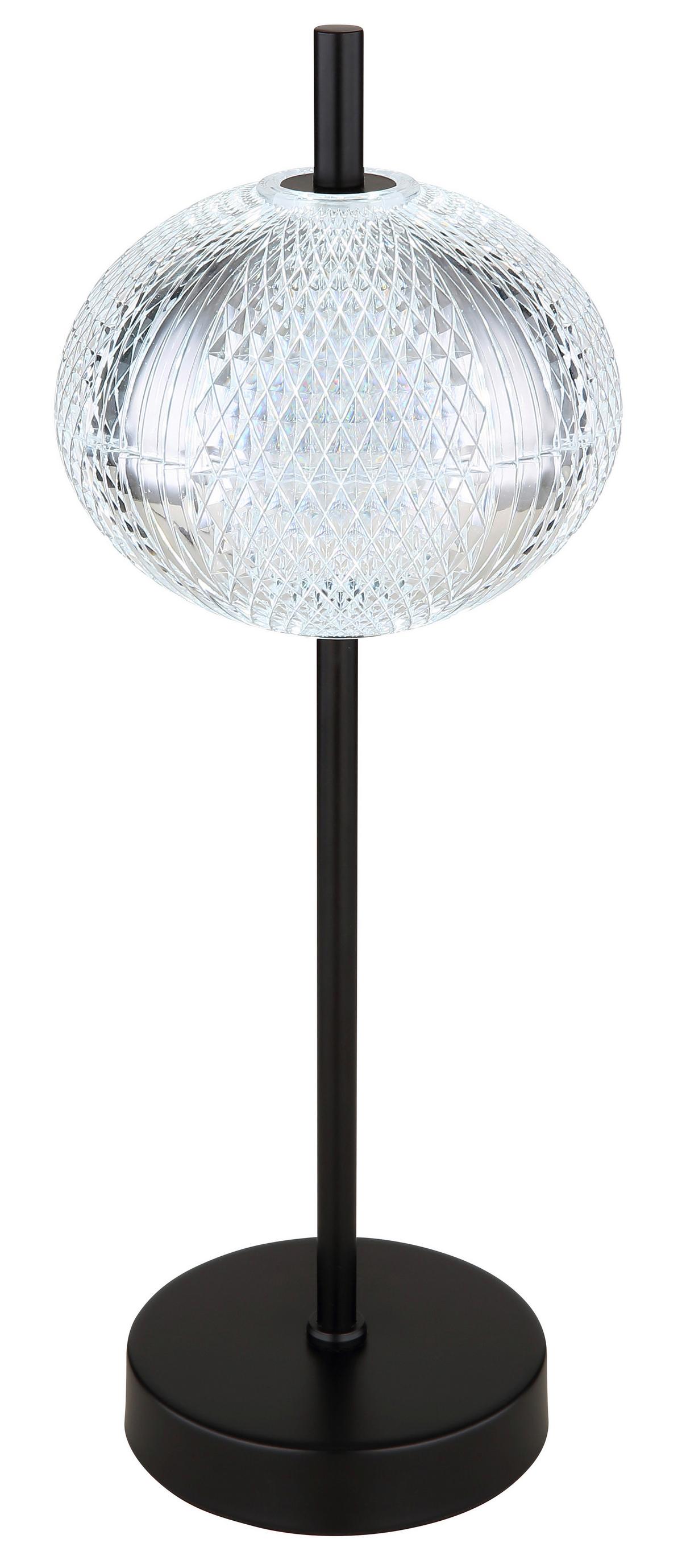 LED-Tischleuchte 16042t - Klar/Schwarz, KONVENTIONELL, Kunststoff/Metall (15/40cm) - Globo