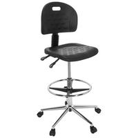 Bürostuhl Top Work 23 I Pu Schwarz Bis 100 Kg - Silberfarben/Schwarz, Basics, Kunststoff/Metall (45/91/61cm) - MID.YOU