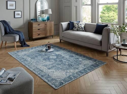 Vintage Teppich Blau Antique Traditional 120x170 cm - Blau, Basics, Textil (120/170cm)