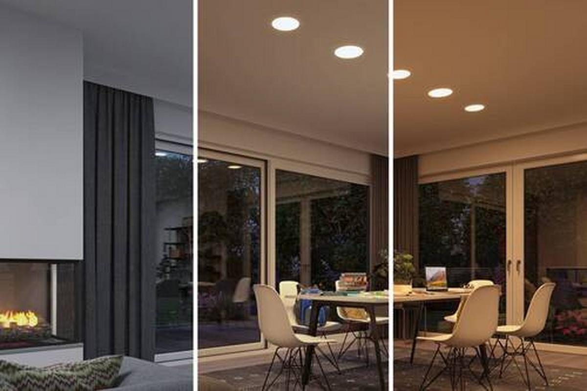 LED-Paneel Ø 18,5 cm dimmbar Rund - Weiß, Basics, Kunststoff (18,5cm) - Paulmann