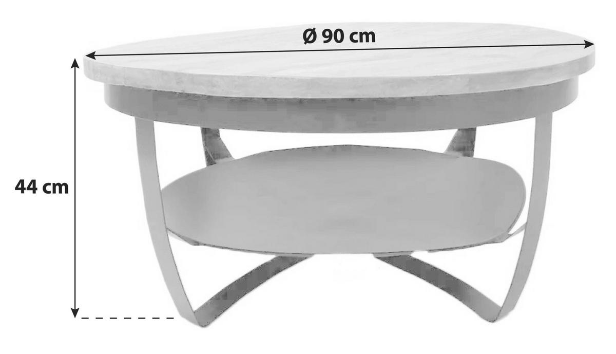 Couchtisch Ocala - Schwarz/Braun, LIFESTYLE, Holz/Metall (90/90/44cm) - MID.YOU