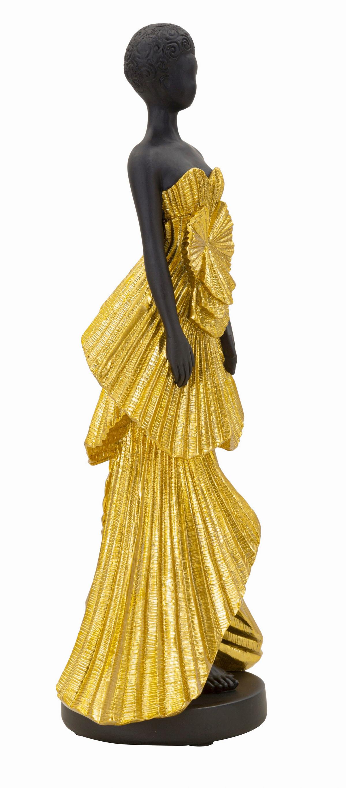 Skulptur Fashion Gold Woman Schwarz Goldfarben, B: 14,5 cm - Goldfarben/Schwarz, Basics, Kunststoff (14.5/33/10cm)