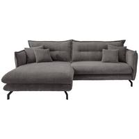 Ecksofa Lava Grau S: 180/255 cm - Schwarz/Grau, MODERN, Textil (180/255cm) - Livetastic