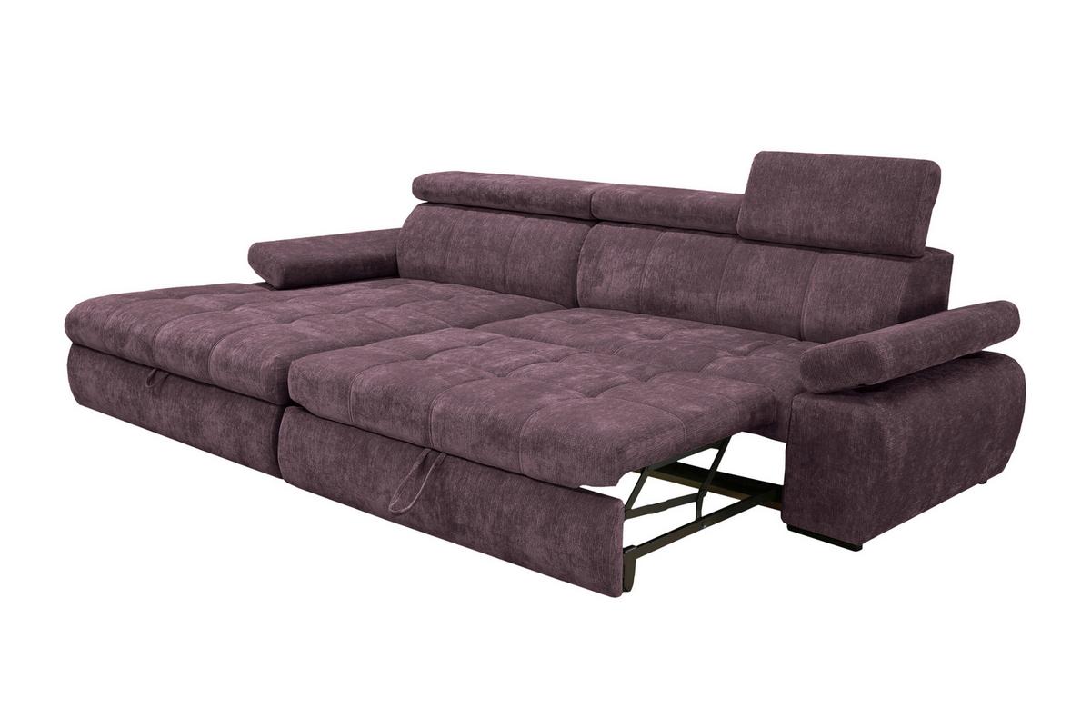 Rohová sedačka VEGAS, ľavá, černicová ženilka - čierna/černicová, Design, drevo/textil (173/294cm)