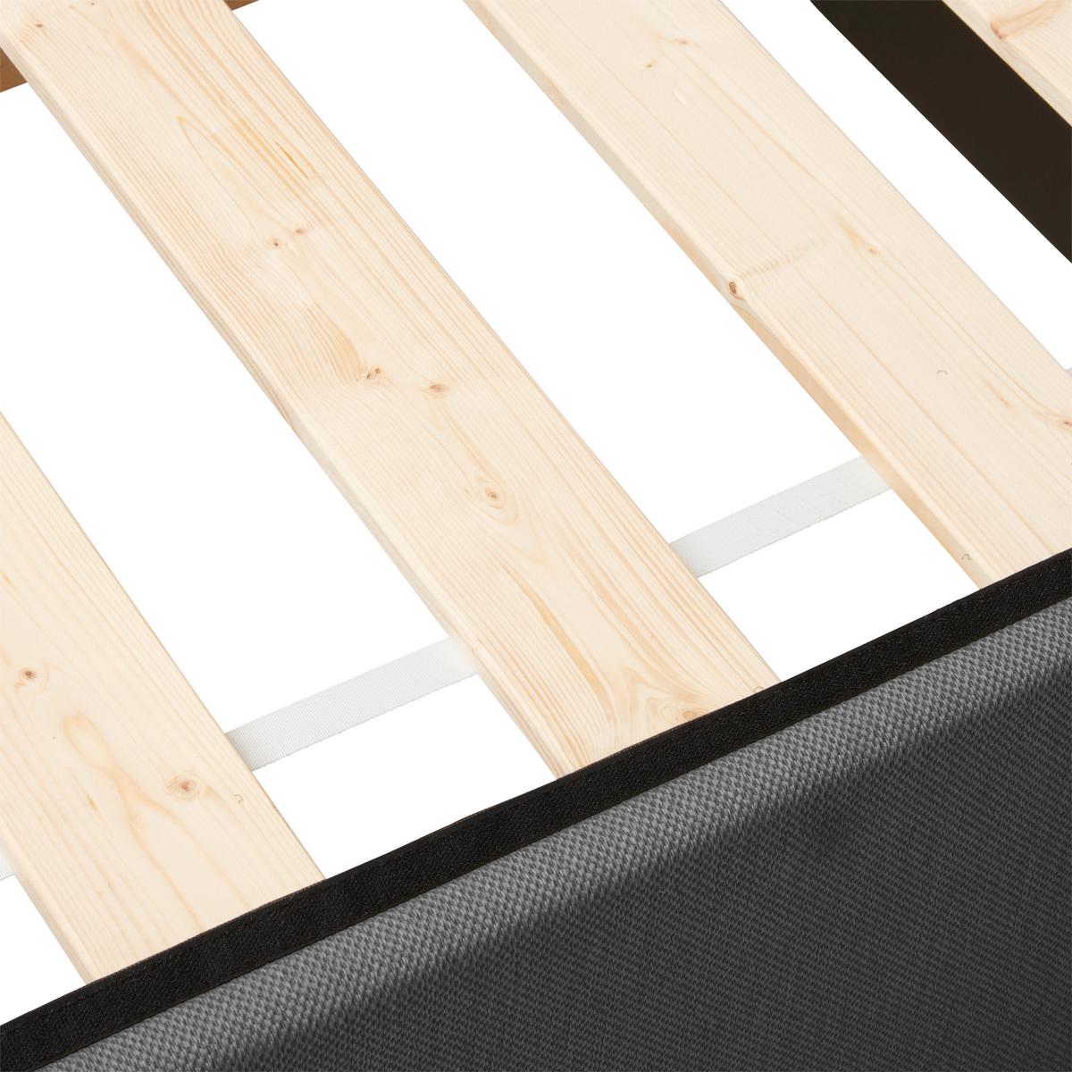 Boxbett Mit Topper 120x200 Antonio - Schwarz/Grau, KONVENTIONELL, Holz/Holzwerkstoff (120/200cm) - P & B