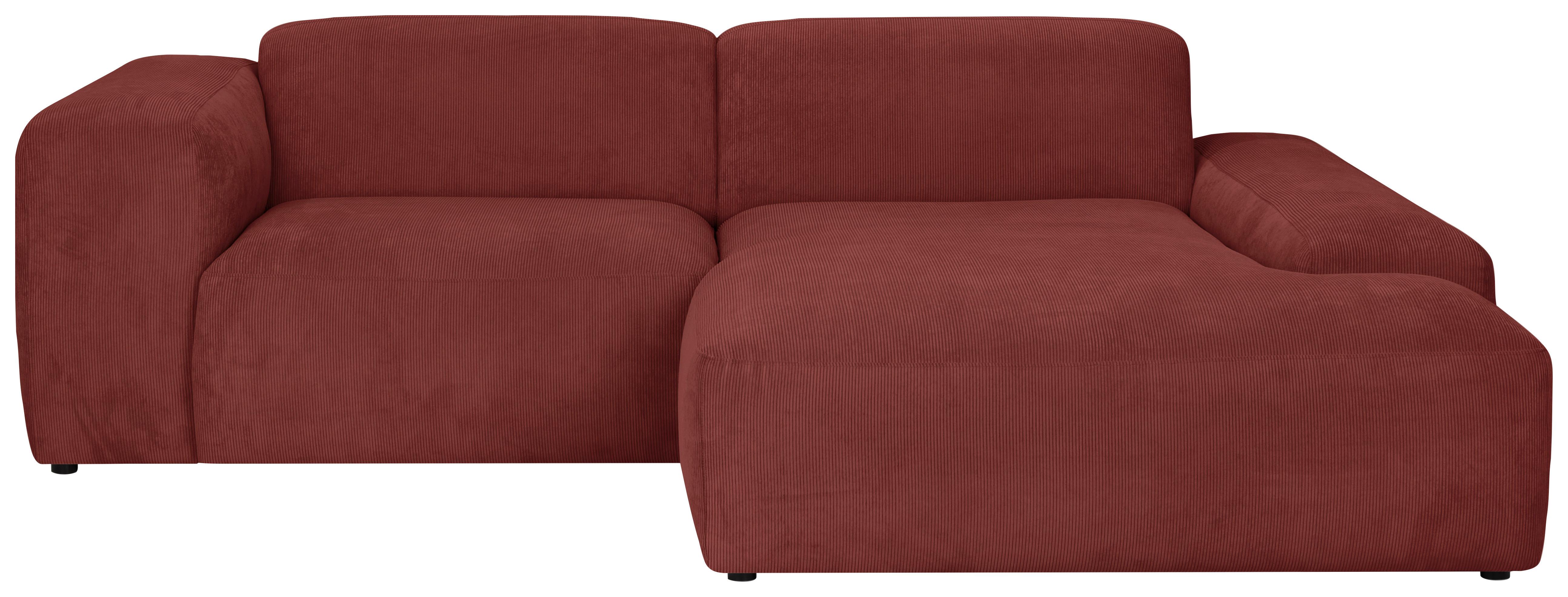 Ecksofa Hannah Rot 252x170 cm - Rot/Schwarz, Design, Textil (252/170cm) - MID.YOU