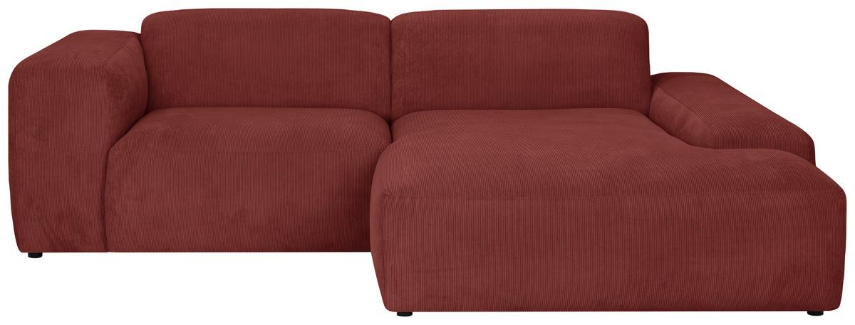 Ecksofa Hannah Rot 252x170 Cm - Rot/Schwarz, Design, Textil (252/170cm) - MID.YOU