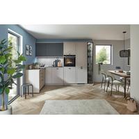 Eckküche Fermo/Eastbourne - Hellbraun/Blau, MODERN, Holzwerkstoff (181,8/303,4cm) - Vertico