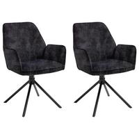 Stuhl-Set Blair - Anthrazit/Schwarz, MODERN, Textil/Metall (57/89/61cm) - MID.YOU