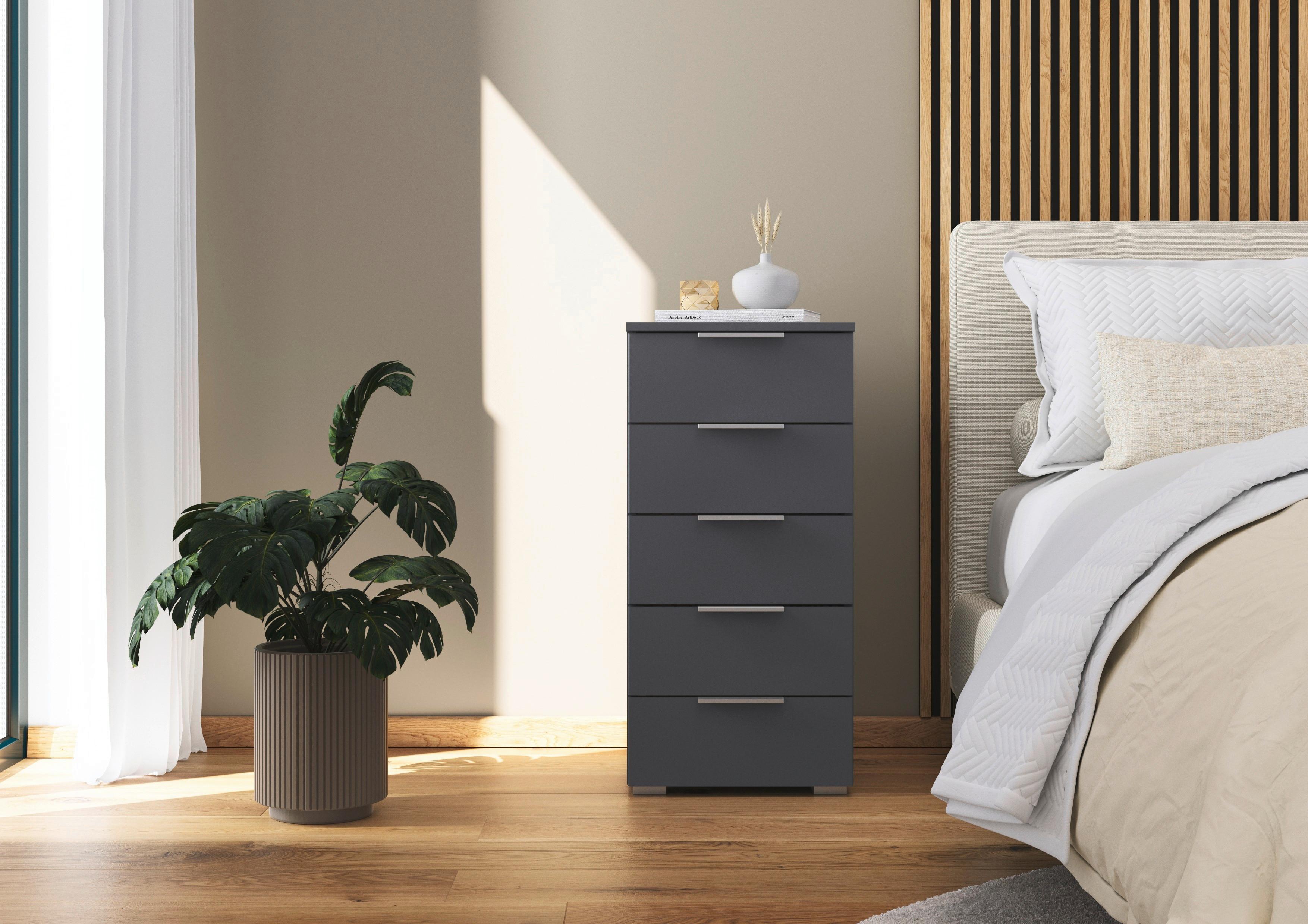 Nachtkästchen Mars 5l Grau B: 84 Cm - Alufarben/Grau, Basics, Holzwerkstoff (40/84/40cm)