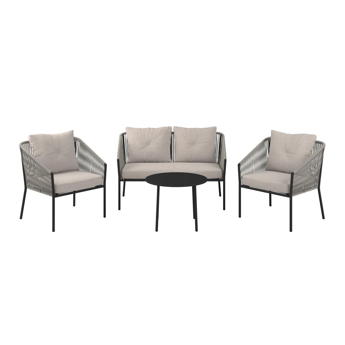 SÚPRAVA ZÁHRADNÉHO NÁBYTKU REINI - sivá/svetlosivá, Modern, kov/textil (120/74/68cm) - Mömax