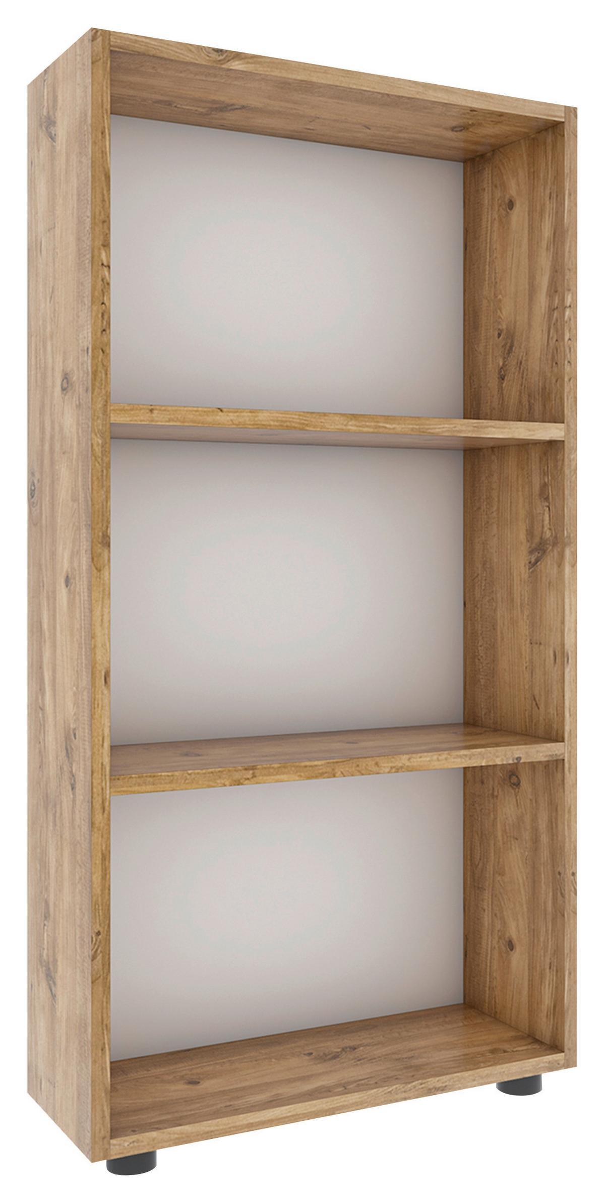 Regal Bulas B: 56cm Honigeiche Dekor - Honigeiche/Schwarz, MODERN, Holzwerkstoff (56/108/20cm) - MID.YOU