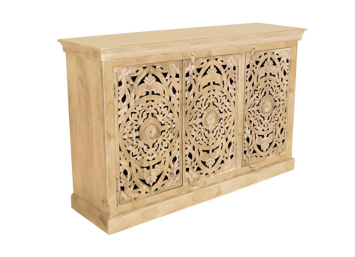 Sideboard Mangoholz B: 140cm - Naturfarben, Design, Holz (140/90/40cm) - MID.YOU