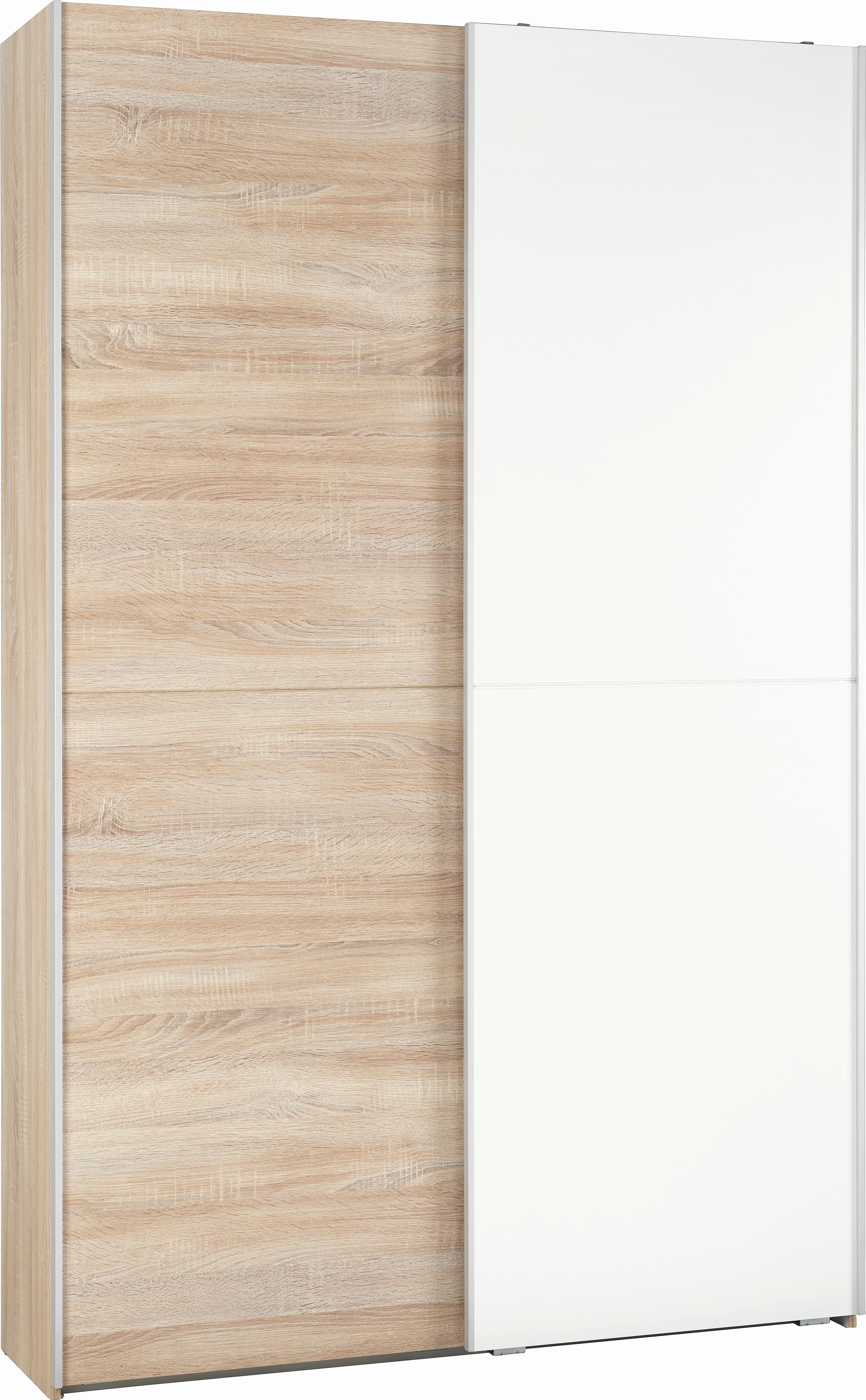 Schwebetürenschrank  125cm Aladin Sonoma Eiche Dekor - Weiß/Sonoma Eiche, KONVENTIONELL, Holzwerkstoff (125/195/38cm) - Livetastic