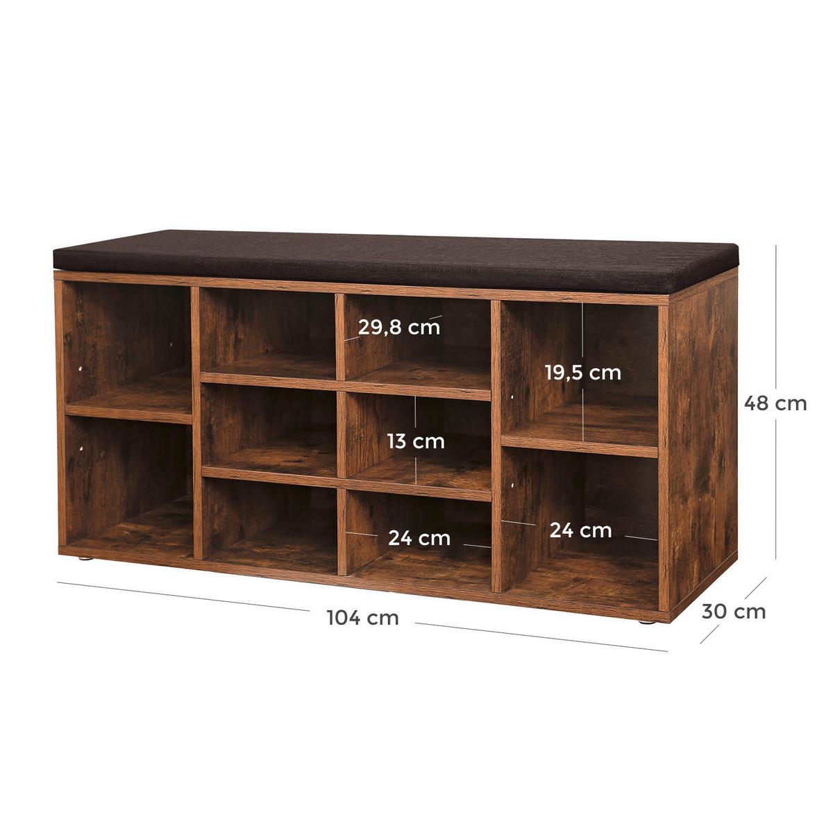 ŠATNÍ LAVICE VINTAGE - hnědá, Trend, kompozitní dřevo (104/48/30cm) - Boxxx