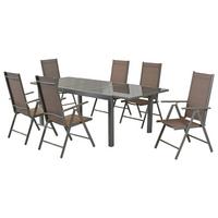 Gartenset Amalfi - Taupe/Silberfarben, MODERN, Textil/Metall - Gardenson