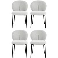 Vierfußstuhl Luisa Bouclé Grau, B: 51 cm - Schwarz/Grau, MODERN, Holz/Textil (51/80/59cm) - My Baby Lou