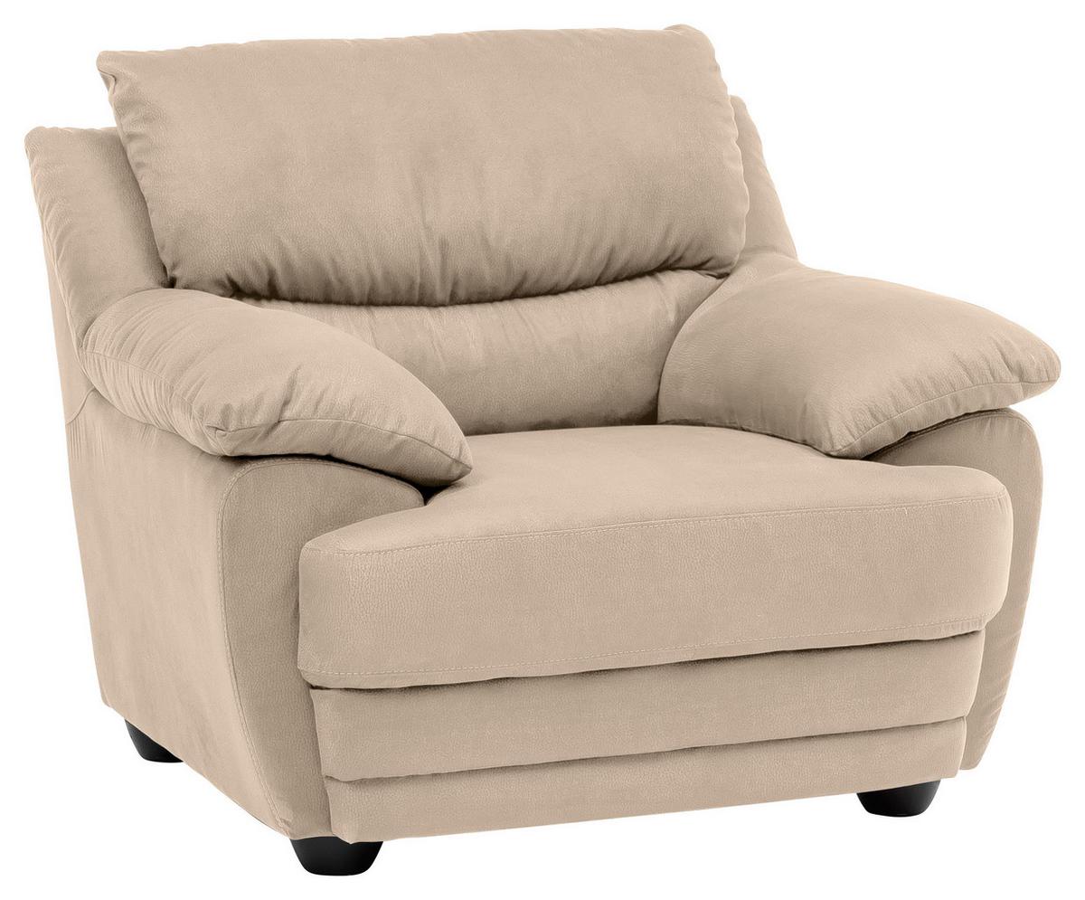 Polstersessel Mit Armlehnen Nebolo Sandfarben - Sandfarben/Schwarz, Design, Textil (117/97/100cm) - Livetastic
