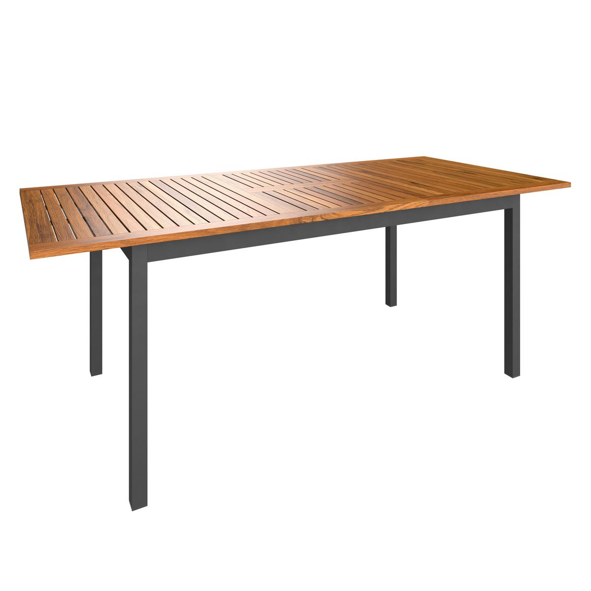 ZAHRADNÍ STŮL KOS - šedá, Natur, kov/dřevo (150-200/75/90cm) - Mömax