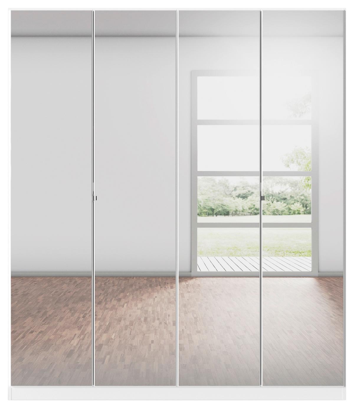 Kleiderschrank Reflect inkl. Inneneinteilung, 2 Körbe - Silberfarben/Weiß, MODERN, Holzwerkstoff (181/210/54cm)