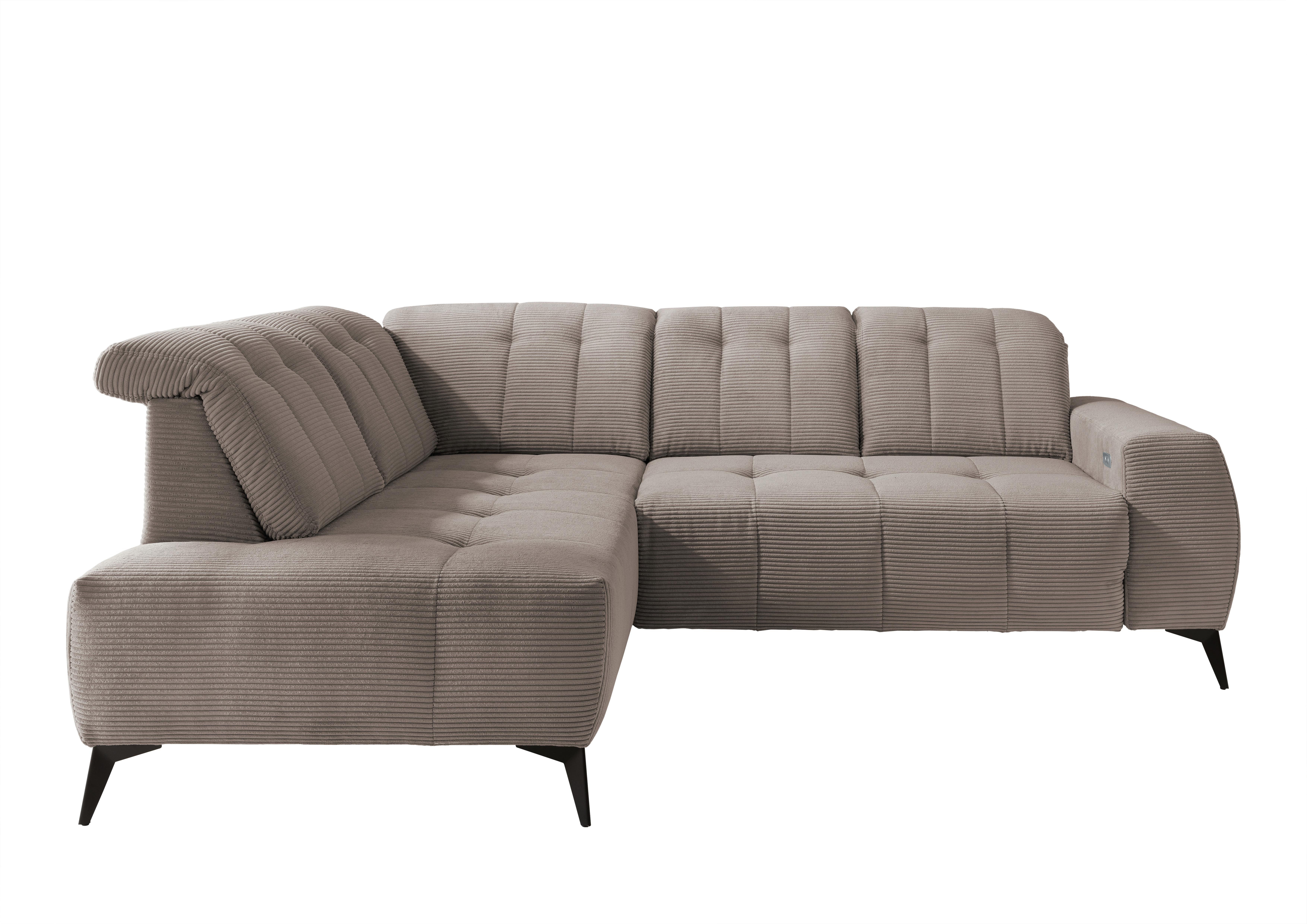 Ecksofa mit USB Anschluss Sano, Graubraun, S: 200x261 cm - Graubraun/Schwarz, MODERN, Textil (200/261cm) - Livetastic