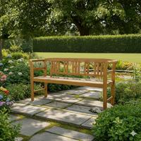 Gartenbank Akazie Braun LxBxH: 157x48,5x82 cm - Akaziefarben, Basics, Holz (157/48,5/82cm)