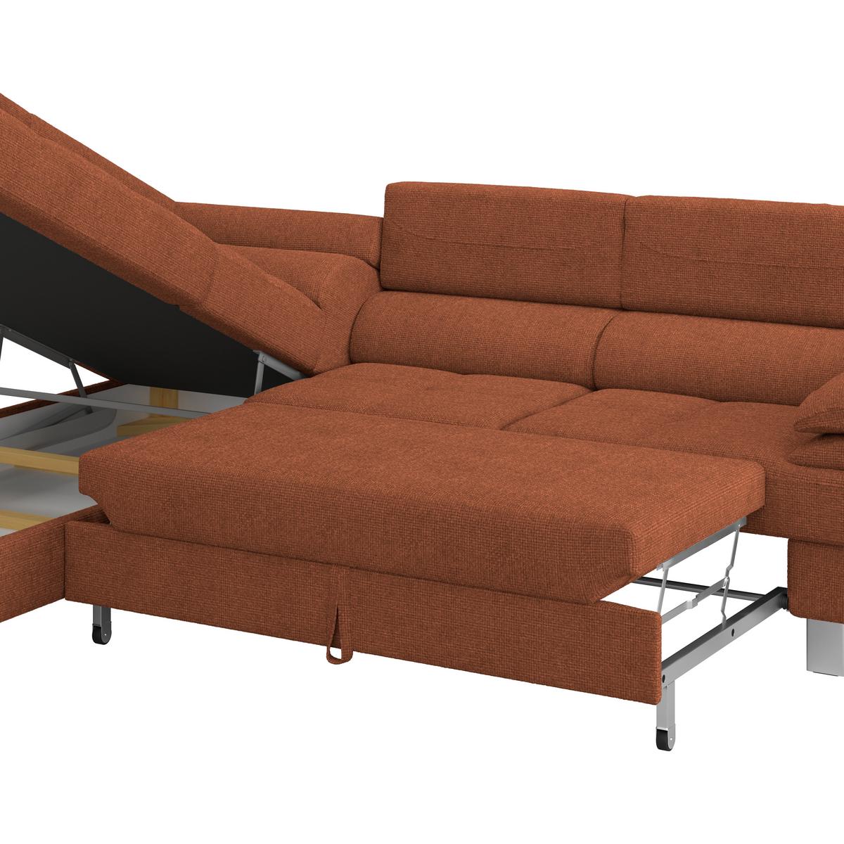 Ecksofa Savona - Rostfarben, MODERN, Textil (230/270cm) - Ondega