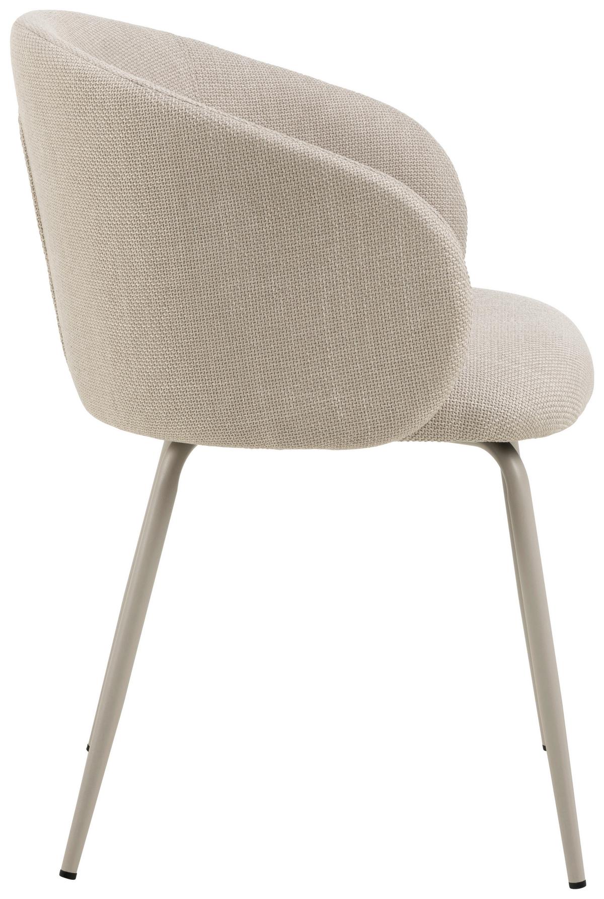 Jedálenská stolička ELEANOR - sivá/béžová, Design, kov/textil (55,5/79/55cm) - MID.YOU