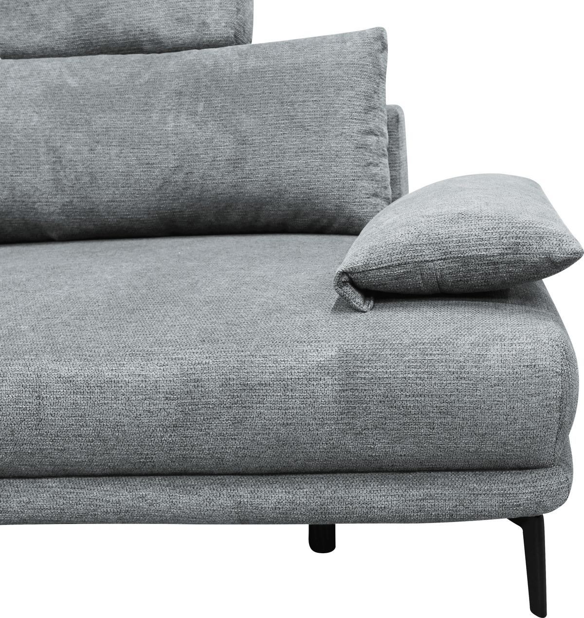 Ecksofa mit Bettkasten Lagacy 192x260 cm Webstoff Grau - Schwarz/Grau, Design, Textil (192/260cm) - MID.YOU