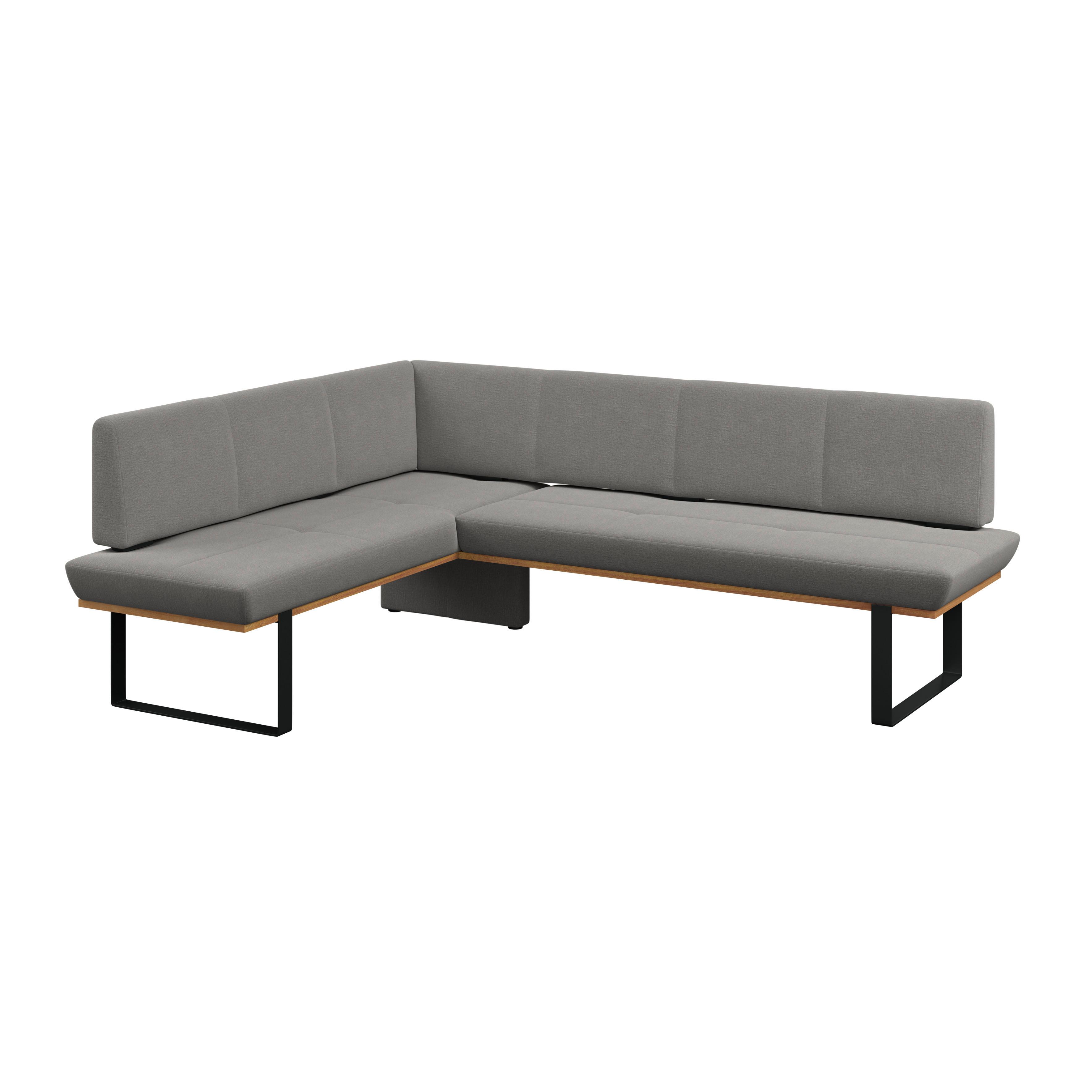 Eckbank Tristan Webstoff grau, S:175x225cm - Schwarz/Grau, MODERN, Holz/Textil (175/225cm) - James Wood