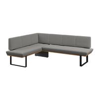 Eckbank Tristan Webstoff grau, S:175x225cm - Schwarz/Grau, MODERN, Holz/Textil (175/225cm) - James Wood