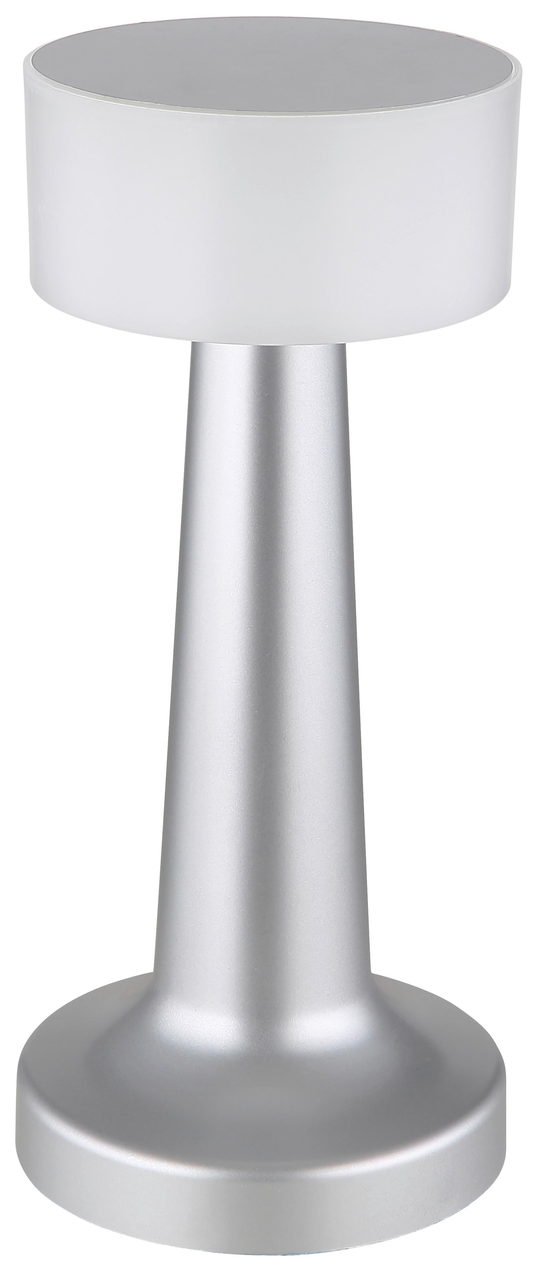 LED-Tischleuchte Win - Opal/Nickelfarben, MODERN, Kunststoff (9,5/21,5cm) - Luca Bessoni