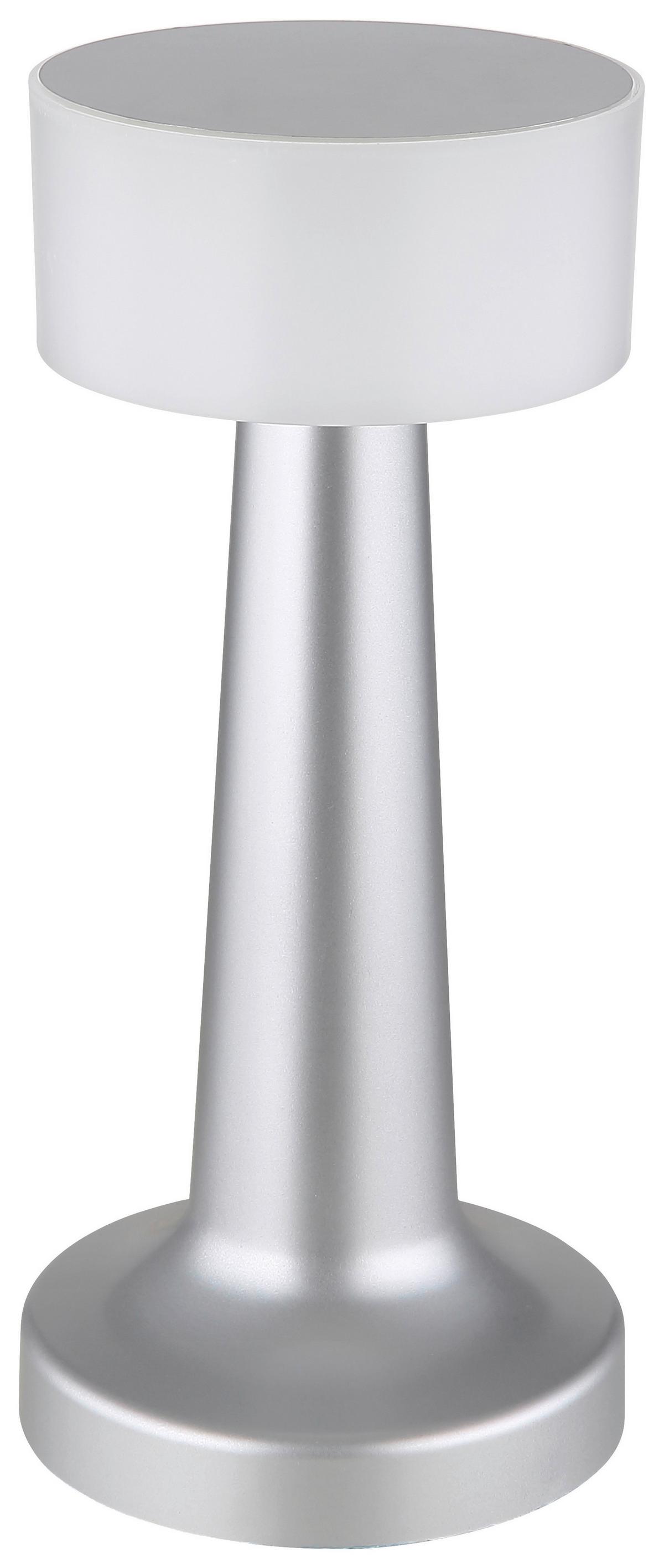 Akkumulátoros Asztali Lámpa Win - opál/nikkel, Modern, műanyag (9,5/21,5cm) - Luca Bessoni