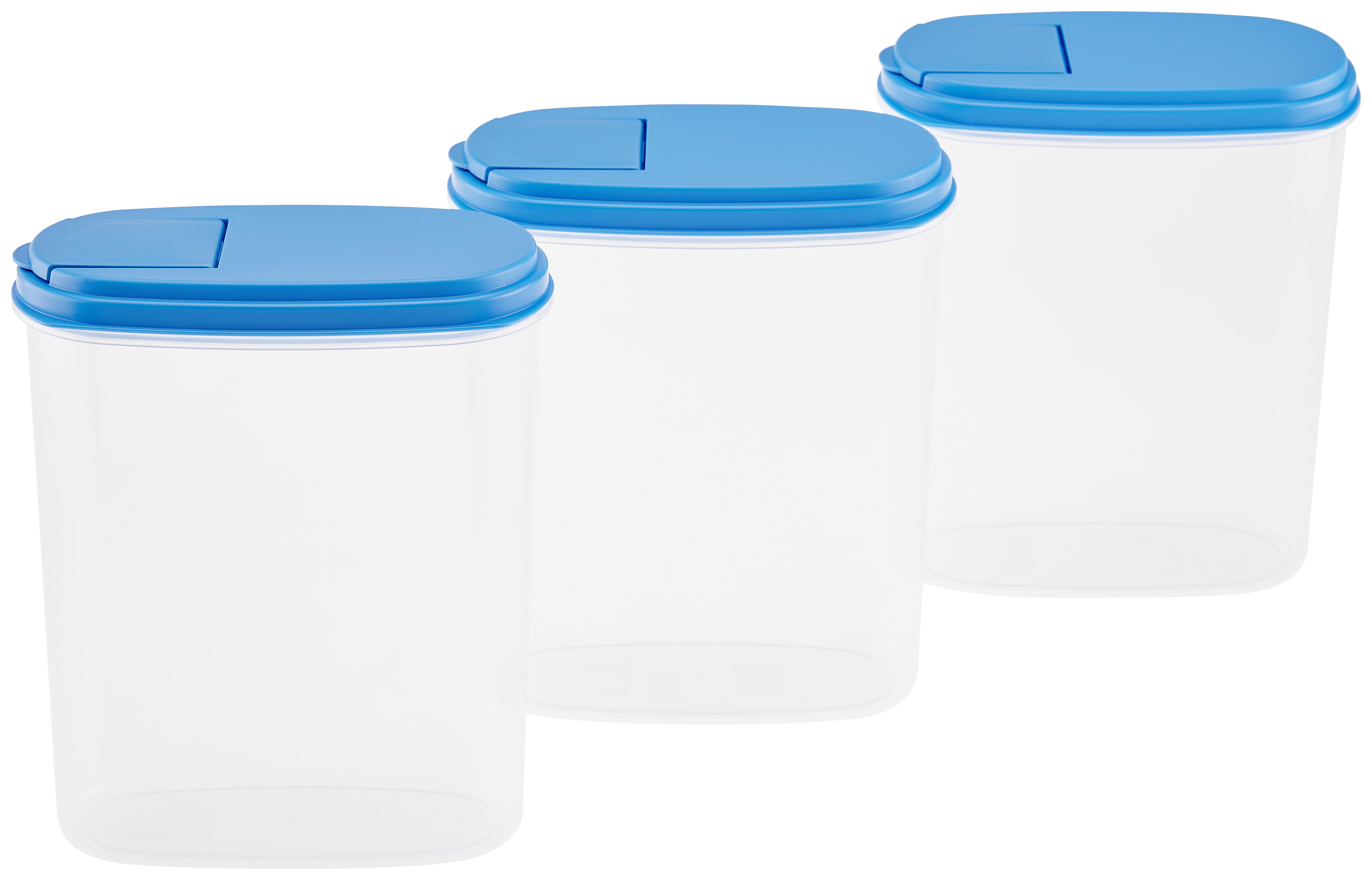 Schüttdosenset Cosima, Blau 3er Set, Je 2 Liter - Blau, Basics, Kunststoff (19/10/21cm)