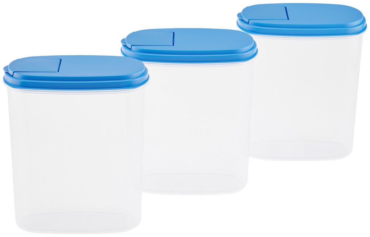 Schüttdosenset Cosima, Blau 3er Set, Je 2 Liter - Blau, Basics, Kunststoff (19/10/21cm)