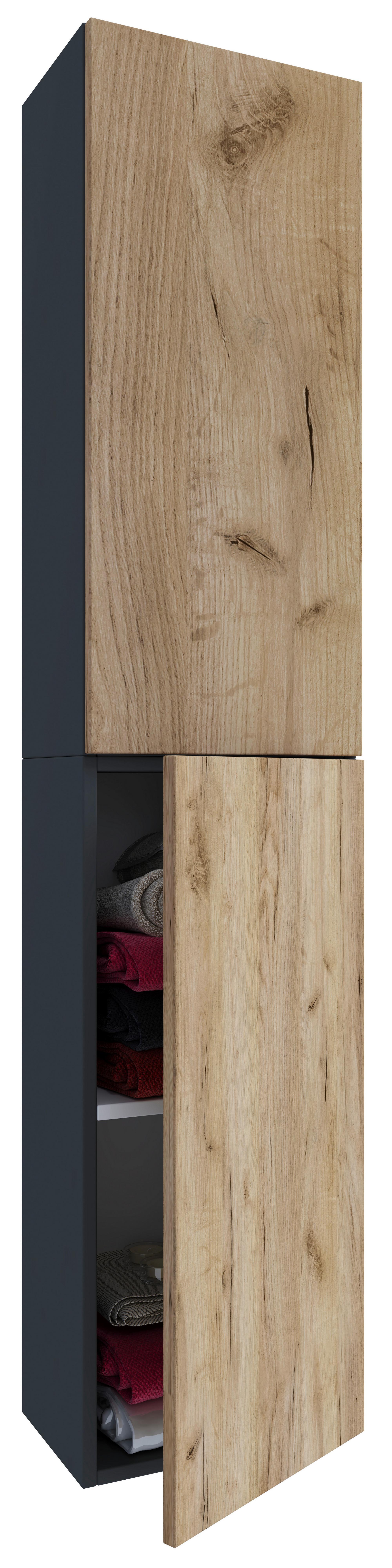 Hochschrank Bad Lendas Bxh 32,6x150 Cm Eichefarben - Eichefarben/Anthrazit, MODERN, Holzwerkstoff (32,6/150/21,7cm) - MID.YOU
