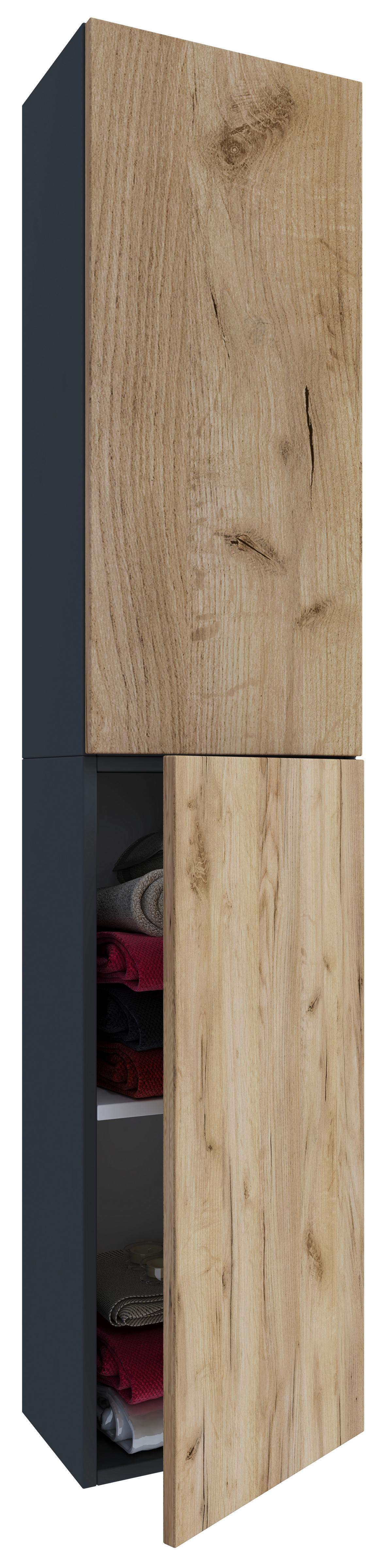 Hochschrank Bad Lendas BxH 32,6x150 cm Eichefarben - Eichefarben/Anthrazit, MODERN, Holzwerkstoff (32,6/150/21,7cm) - MID.YOU