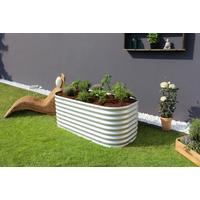 Hochbeet Vita 82,1x63x162,1cm oval, Alufarben - Alufarben, Basics, Metall (82,1/63/162,1cm)
