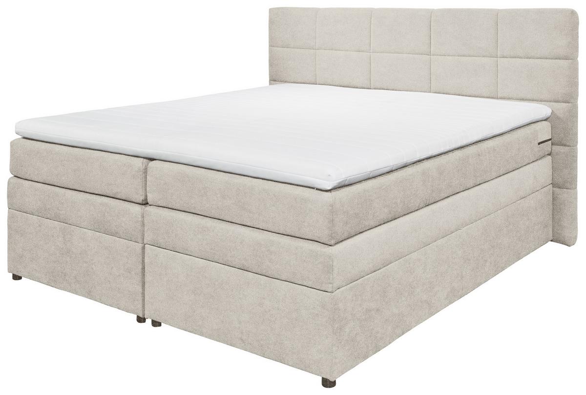 Boxspringbett Mit Topper & Bettkasten 180x200 Tacoma 3 - Sandfarben, KONVENTIONELL, Kunststoff/Textil (180/200cm) - MID.YOU